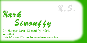 mark simonffy business card