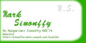 mark simonffy business card